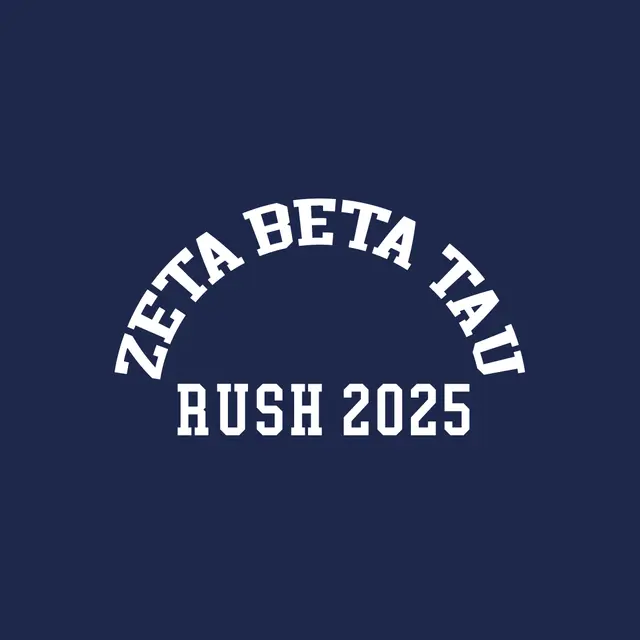 Zeta Beta Tau Arched White Font Rush Hoodie