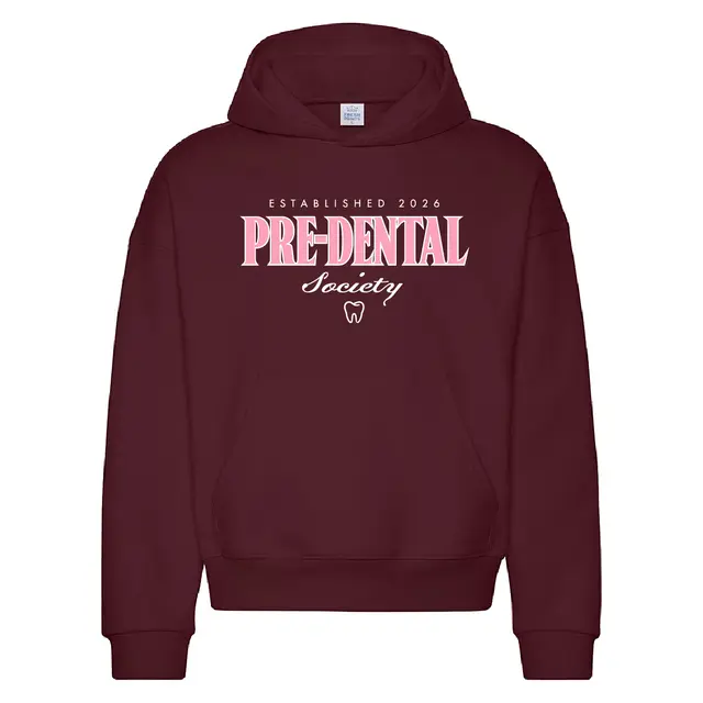 Pre-Dental Society Pink Block Text PR Hoodie 2