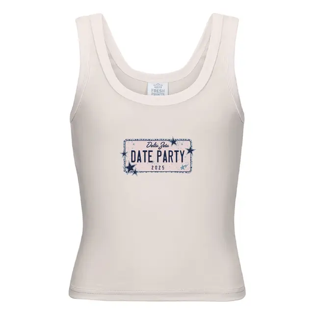 Delta Zeta Starry License Plate Date Party Tank 2
