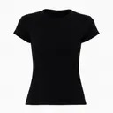 Los Angeles Apparel Garment Dye Cap Sleeve Baby Rib T-Shirt Black Front