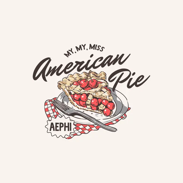 Alpha Epsilon Phi Cherry Pie Drawing Bid Day Shirt
