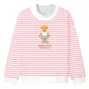 Alpha Phi Cute Bear Graphic with Stripes Semi-Formal Sweater 2