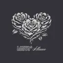 LGBTQ+ Alliance Rose Heart and Script Text PR Shirt