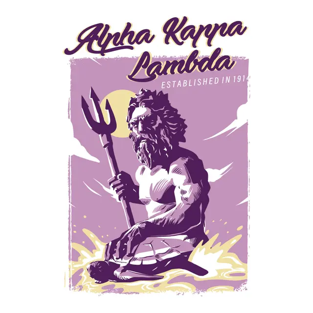 Alpha Kappa Lambda Poseidon Graphic Design for Tank for Fraternity PR