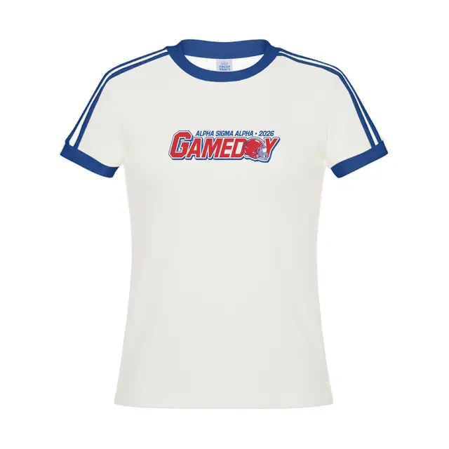 Alpha Sigma Alpha Bold Block Text Game Day Shirt 2