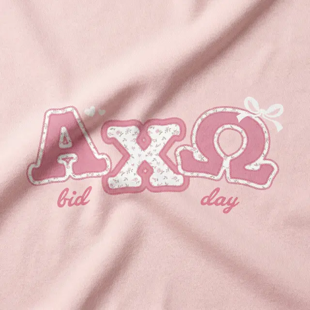Alpha Chi Omega Floral Lettering Rush Bid Sweater