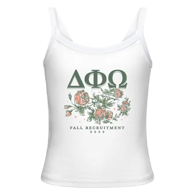 Delta Phi Omega Floral Text Fall Recruitment Tank 2