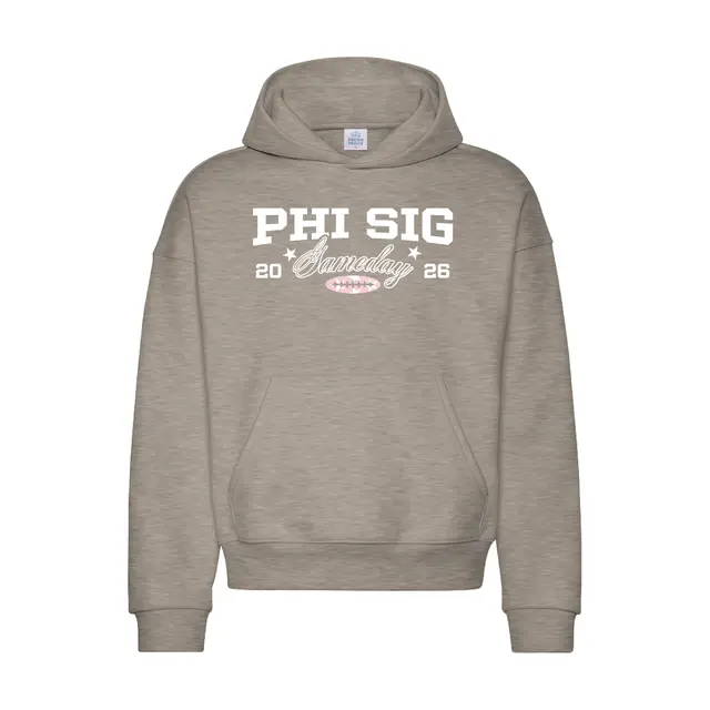Phi Sigma Sigma Block Lettering Touchdown Game Day Hoodie 2