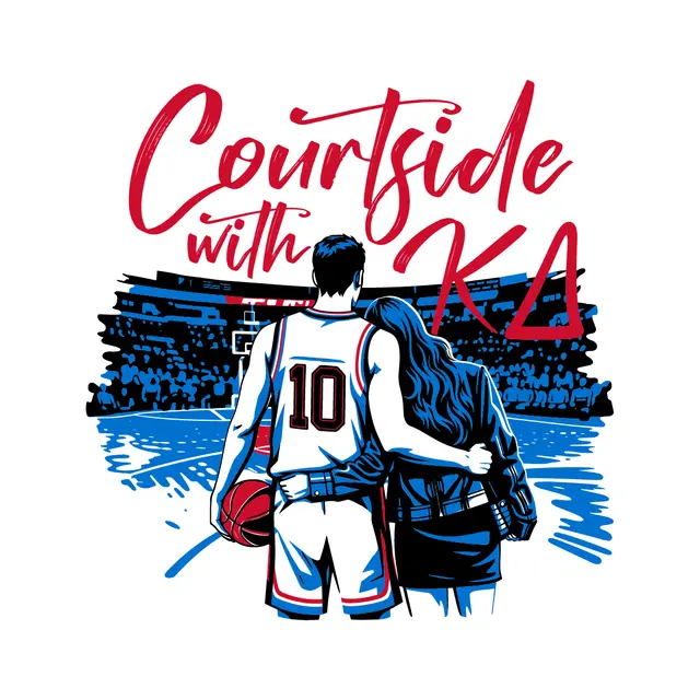 Kappa Delta Hand Drawn Illustration Courtside Date Party Shirt
