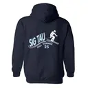 Sig Tau Skier Illustration Fall Formal Hoodie 2