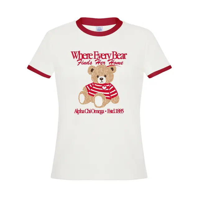Alpha Chi Omega Hand Drawn Teddy Bear PR Shirt 2
