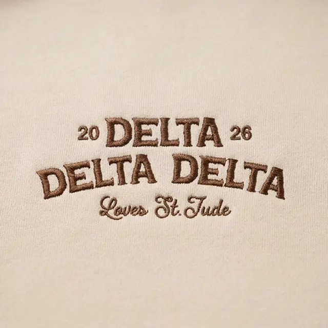 Delta Delta Delta Arched Lettering Philanthropy Sweater