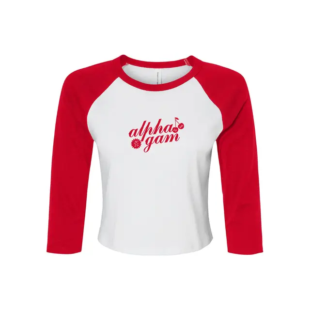 Alpha Gamma Delta Cherry Text Big Little Reveal Shirt 2