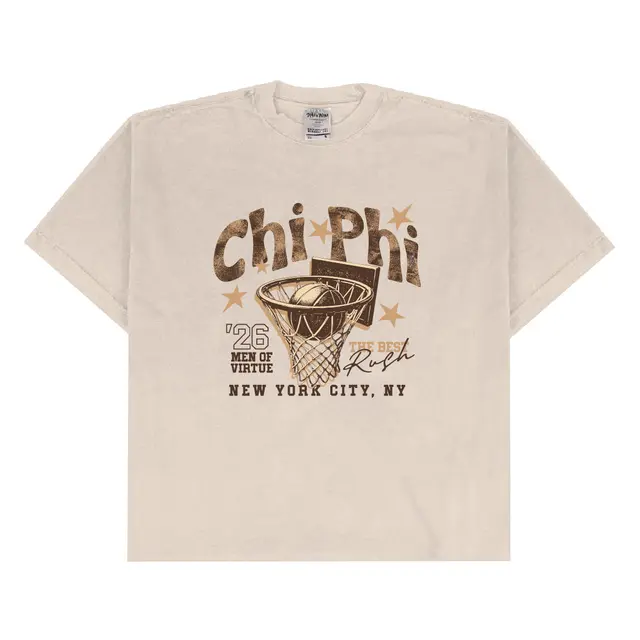 Chi Phi Stars and Basketball Ring Graphic Rush Shirt 2