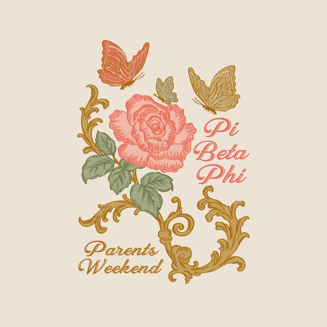 Pi Beta Phi Rose and Butterfly Parents Weekend Sweater