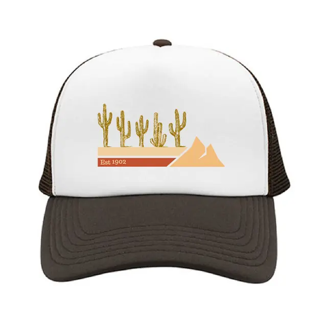 Cactus Desert Scene with Mountains PR Hat 2
