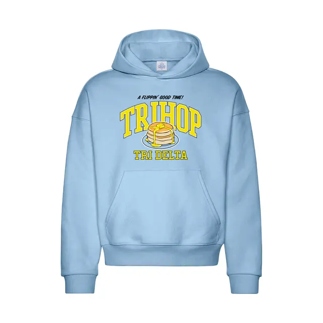 Delta Delta Delta Stack Serif Text Philanthropy Hoodie 2
