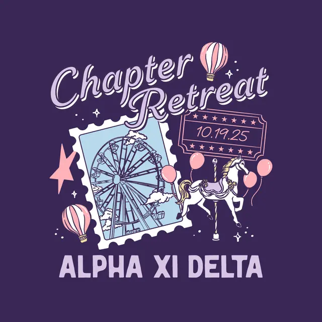 Alpha Xi Delta Ferris Wheel and Carousel Retreat Shirt