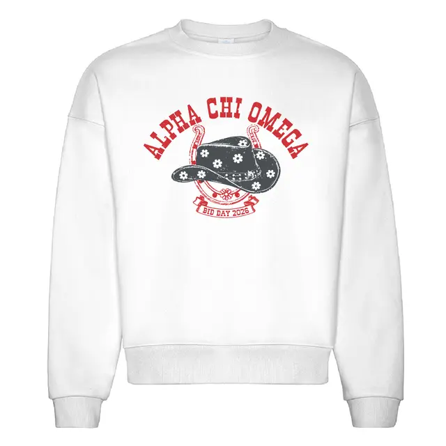 Alpha Chi Omega Floral Cowboy Hat Rush Sweater 2