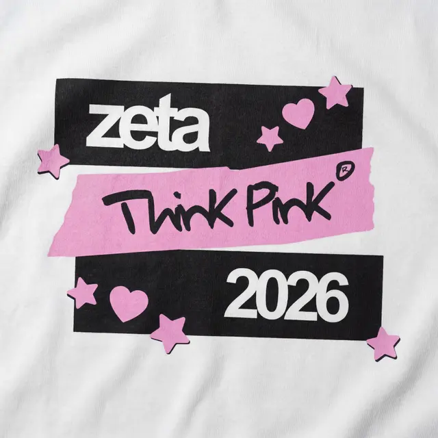 Zeta Bold Block and Ribbon Lettering Philanthropy Shirt