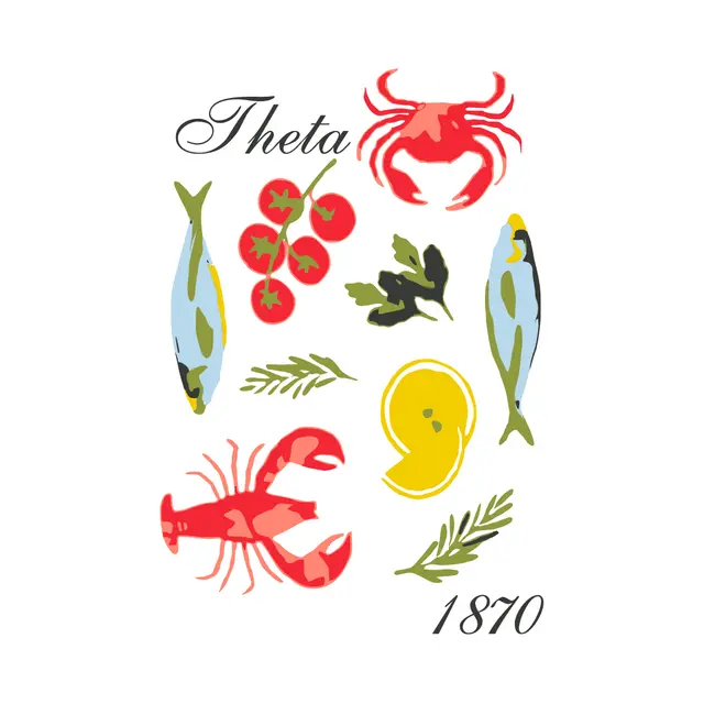 Kappa Alpha Theta Seafood Illustration PR Shirt