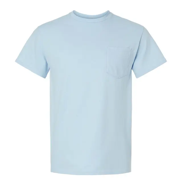 Gildan Adult Ultra Cotton 6 Oz. Pocket T-Shirt g230 Light Blue Front