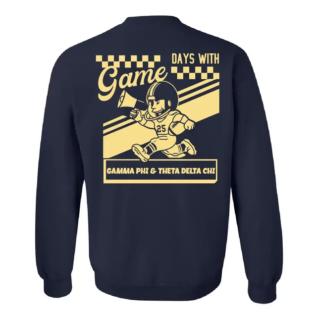 Gamma Phi Beta Cheerful Mascot Game Day Crewneck 2