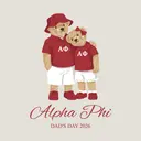 Alpha Phi Bear Illustration Parents Weekend Sweater