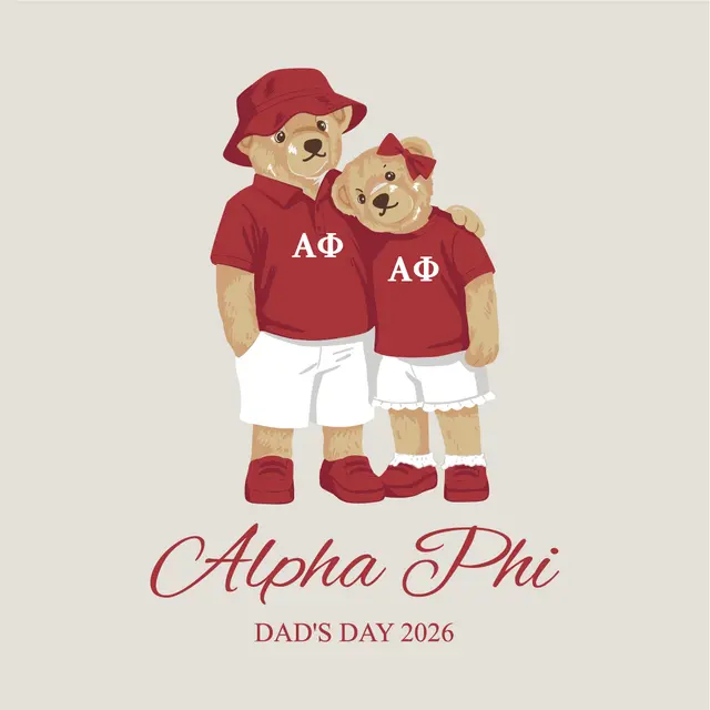 Alpha Phi Bear Illustration Parents Weekend Sweater