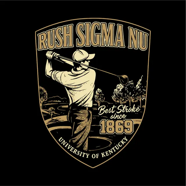 Sigma Nu Golfer Graphic Rush Hoodies
