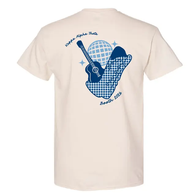 Kappa Alpha Theta Guitar and Gingham PR Shirt 2