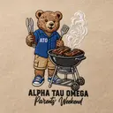 Alpha Tau Omega Bear Grilling Parents Weekend Crewneck