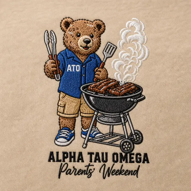 Alpha Tau Omega Bear Grilling Parents Weekend Crewneck