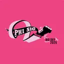 Phi Sigma Sigma Ribbon Text with Lightning Bid Shirt