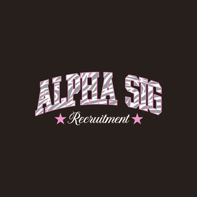 Alpha Sigma Alpha Zebra Pattern Recruitment Tank