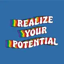 Realize Your Potential Rainbow Text PR Tote