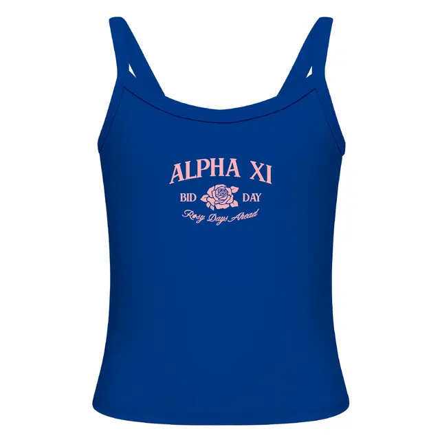 Alpha Xi Delta Rose Text Bid Day Tank 2