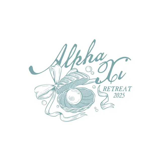 Alpha Xi Delta Clam with Pearl and Ribbon Illustration Retreat Crop Top