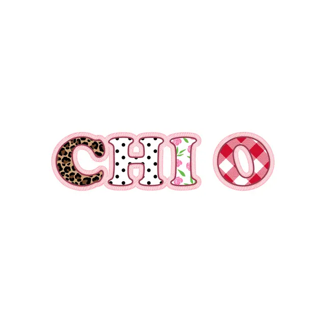 Chi Omega Mix Patterned Typography PR Tank