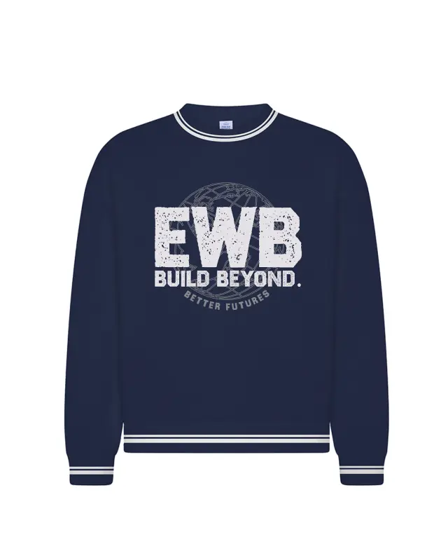 Engineers Without Borders Distressed Lettering Globe PR Sweater