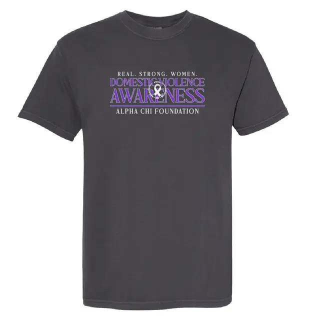 Alpha Chi Omega Bold Purple Text Philanthropy Shirt 2