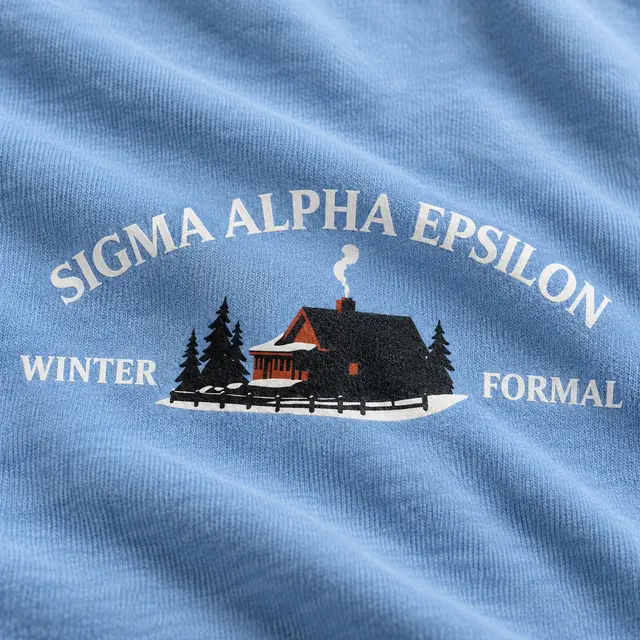Sigma Alpha Epsilon Cabin Illustration Formal Crewneck