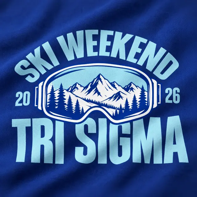Sigma Sigma Sigma Mountain Goggles Ski Weekend Crewneck