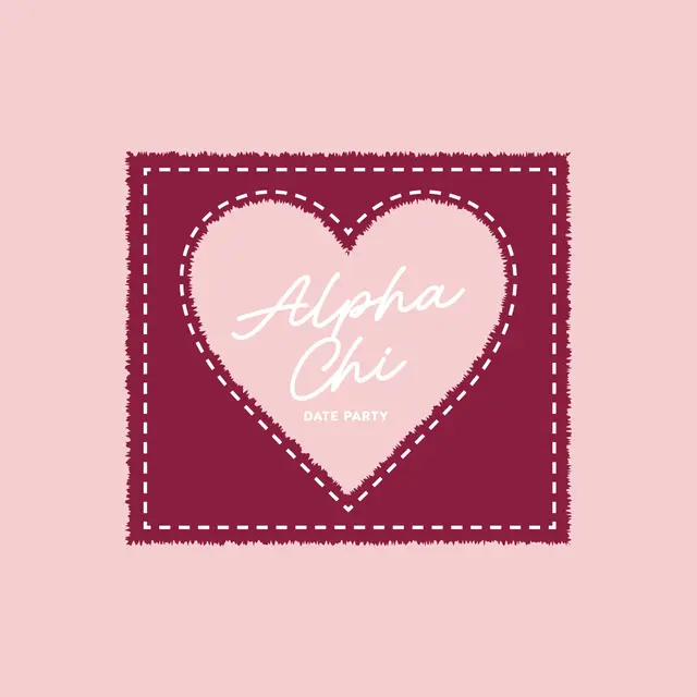 Alpha Chi Omega Heart Patch Date Party Tank
