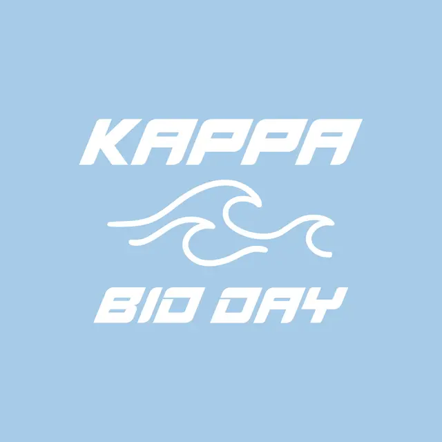 Kappa Kappa Gamma Bold Texts with Waves Bid Day Crewneck