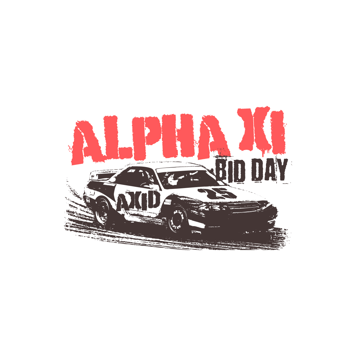 Alpha Xi Delta Race Car Graphic Bid Day Shirt | Fresh Prints