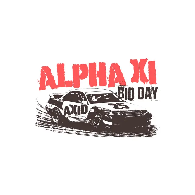 Alpha Xi Delta Race Car Graphic Bid Day Shirt