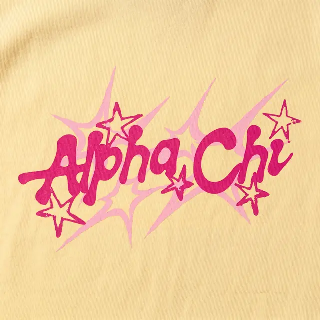Alpha Chi Omega Starburst Hand Drawn Lettering PR Sweater