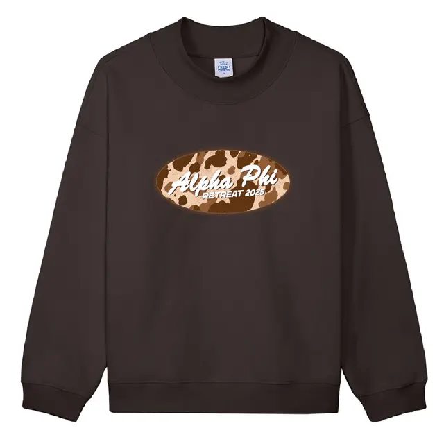 Alpha Phi Camo Oval Retreat Crewneck 2