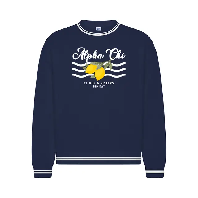 Alpha Chi Omega Lemon Waves Rush Crewneck 2